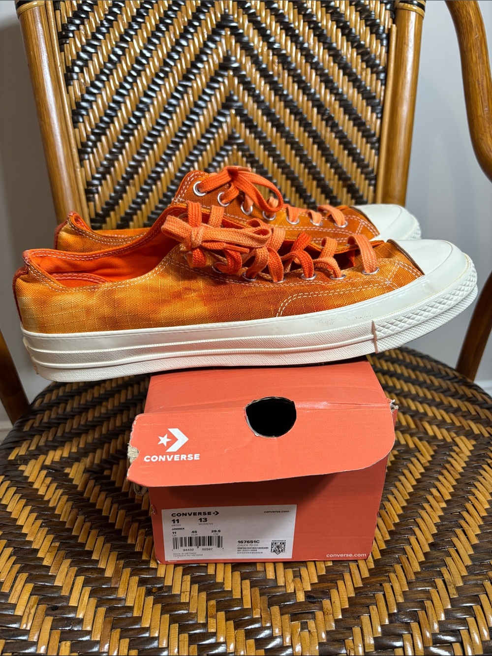 Converse Chuck 70 Twisted Sneakers Venetian Rust Low Top 11M